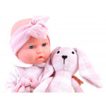 Bábika s plyšovým zajačikom – ružová